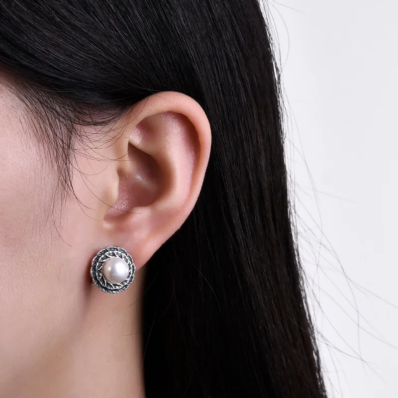 SACE GEMS Women Earrings S925 Sterling Silver Natural Pearl Eardrop Zircon Fashion Boutique Jewelry Gift Accessories Ear Stud