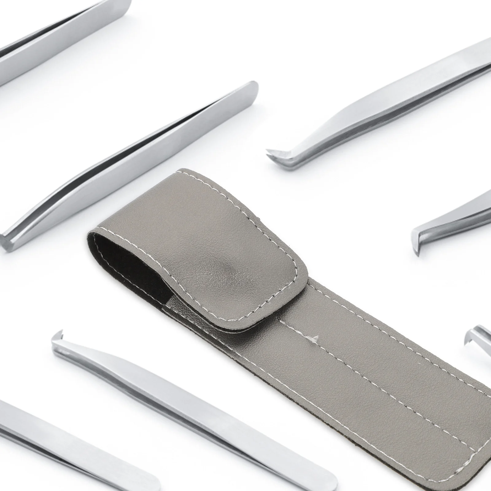 3 قطع من حقيبة تخزين ملاقط الرموش، حقيبة صغيرة خفيفة الوزن من البولي يوريثان، إغلاق مغناطيسي، حقيبة ملاقط مكياج للسفر