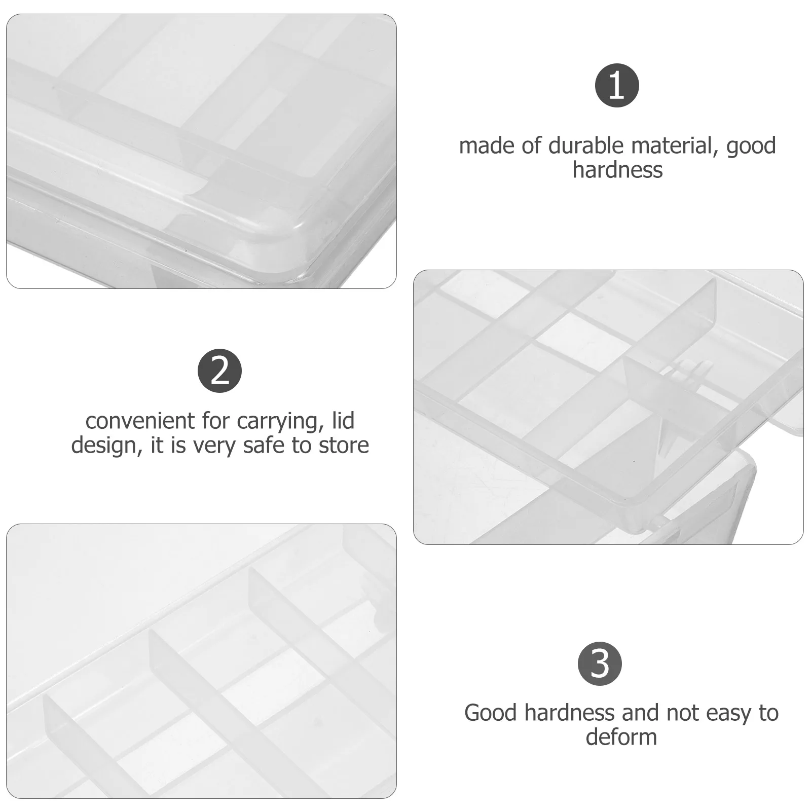 

Plastic Box Storage Fishing Tackle Boxes Bait Organize Waterproof Compartment Double