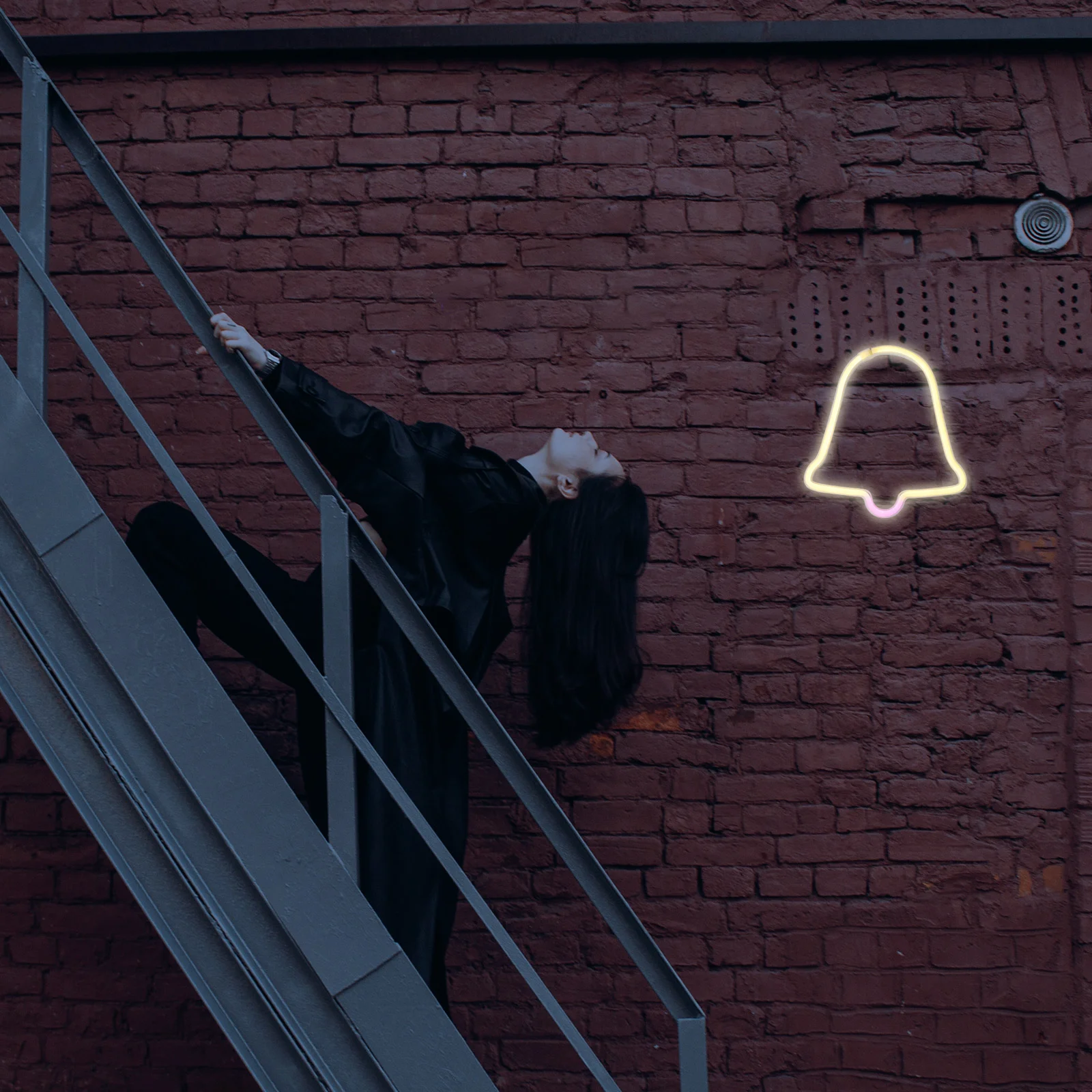 احتفالي عيد الميلاد جرس ضوء النيون LED تسجيل ل جدار ديكور غرفة نوم حفلة توهج دافئ ديكور المنزل أضواء الجدار LED