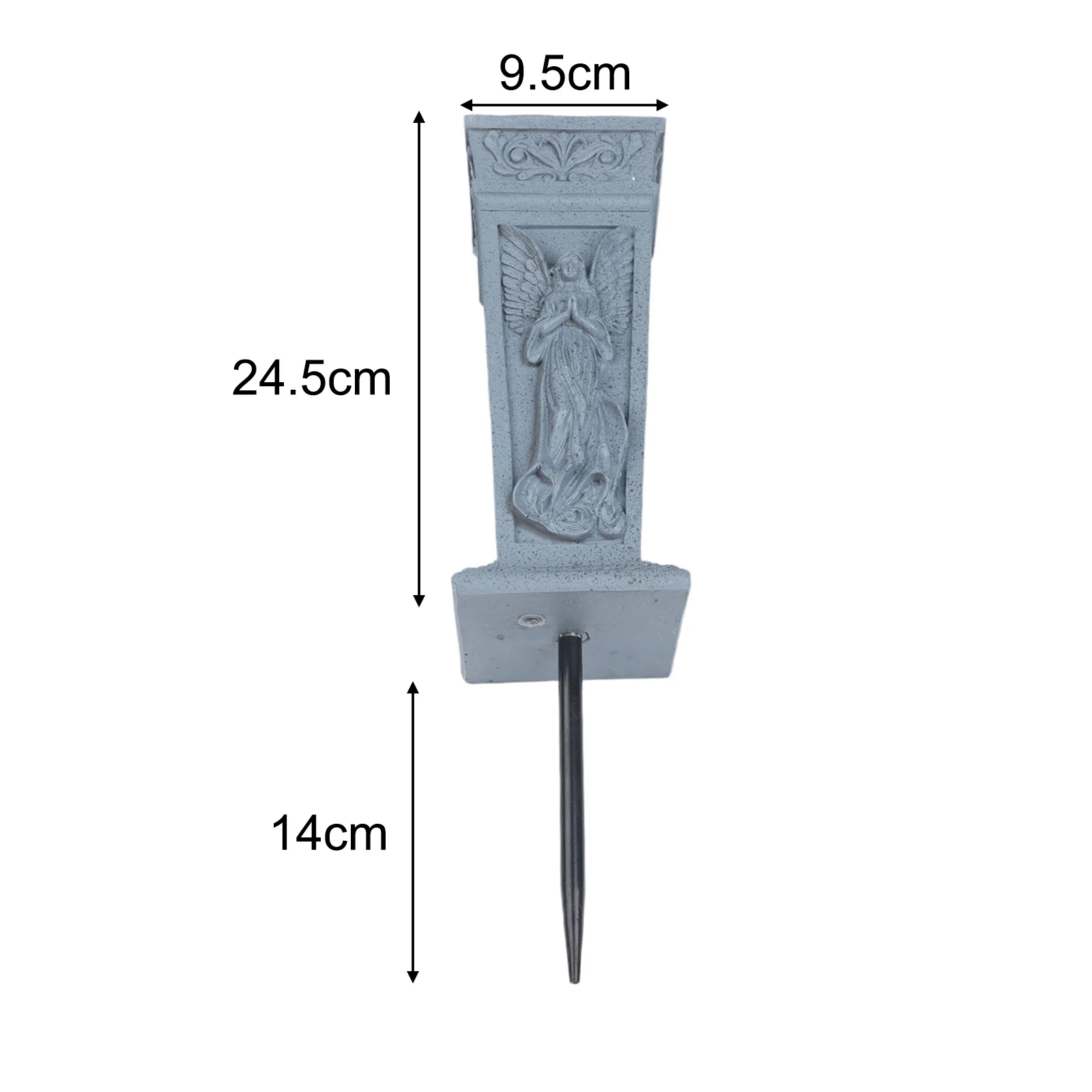 Resin Cemetery Flower Vase with 55 Inch Spike for Stable Ground Placement Elegant Memorial Flower Holder for Outdoor Settings