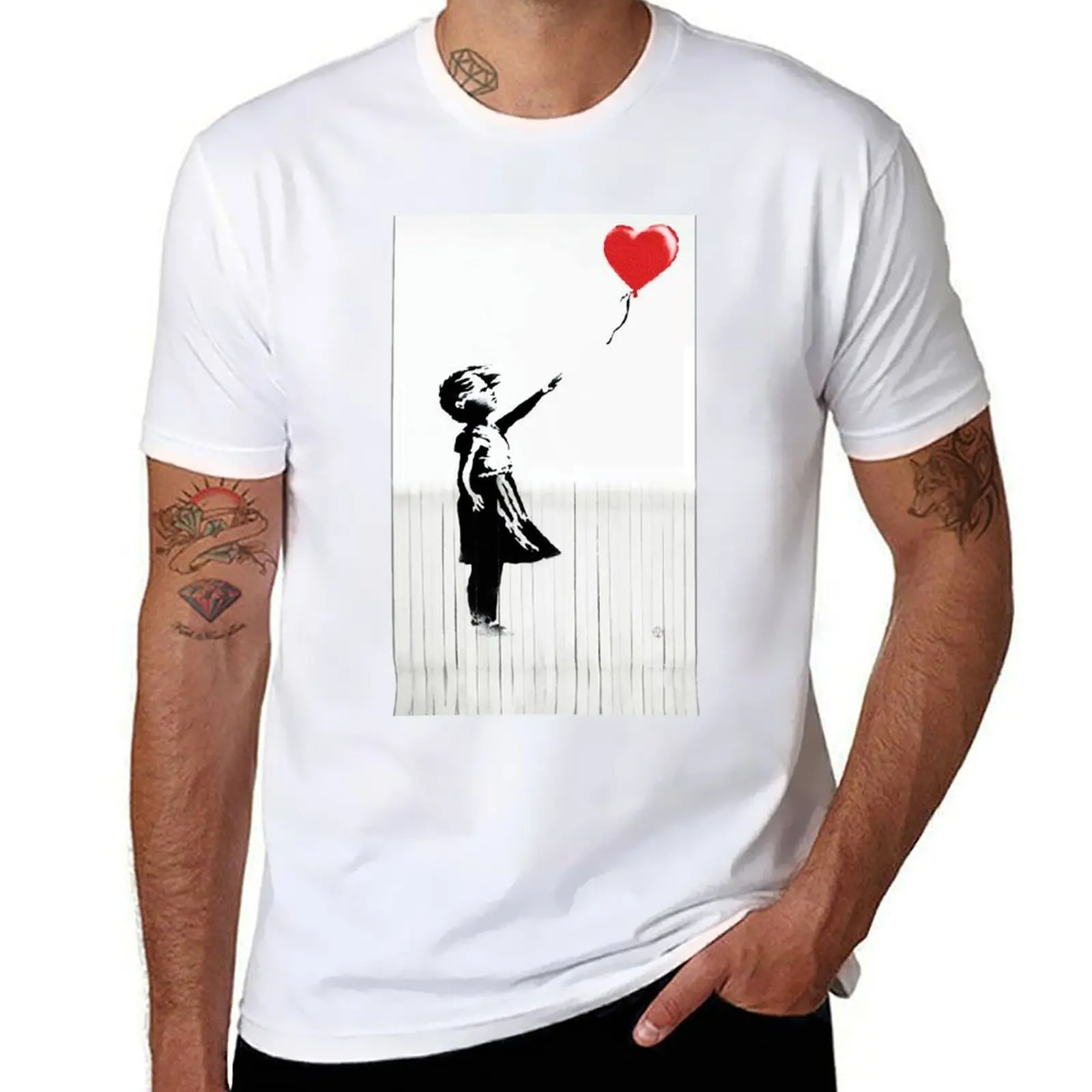 banksy tribute T-Shirt funny meme t-shirts oversizeds vintage clothes mens clothing