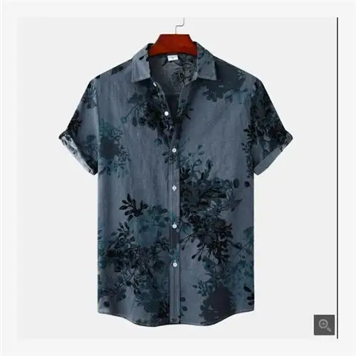 

Men's Summer irt Stand Fit Printed Casual Faion Urban ort Sve Floral Patterned No Iron Treaent Youth Trendy