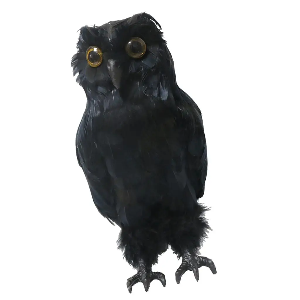 Artificial Halcyon Figurine Lifelike Owl Figurine Decorative Bird Garden Ornaments Statue for Fairy Garden Accessories
