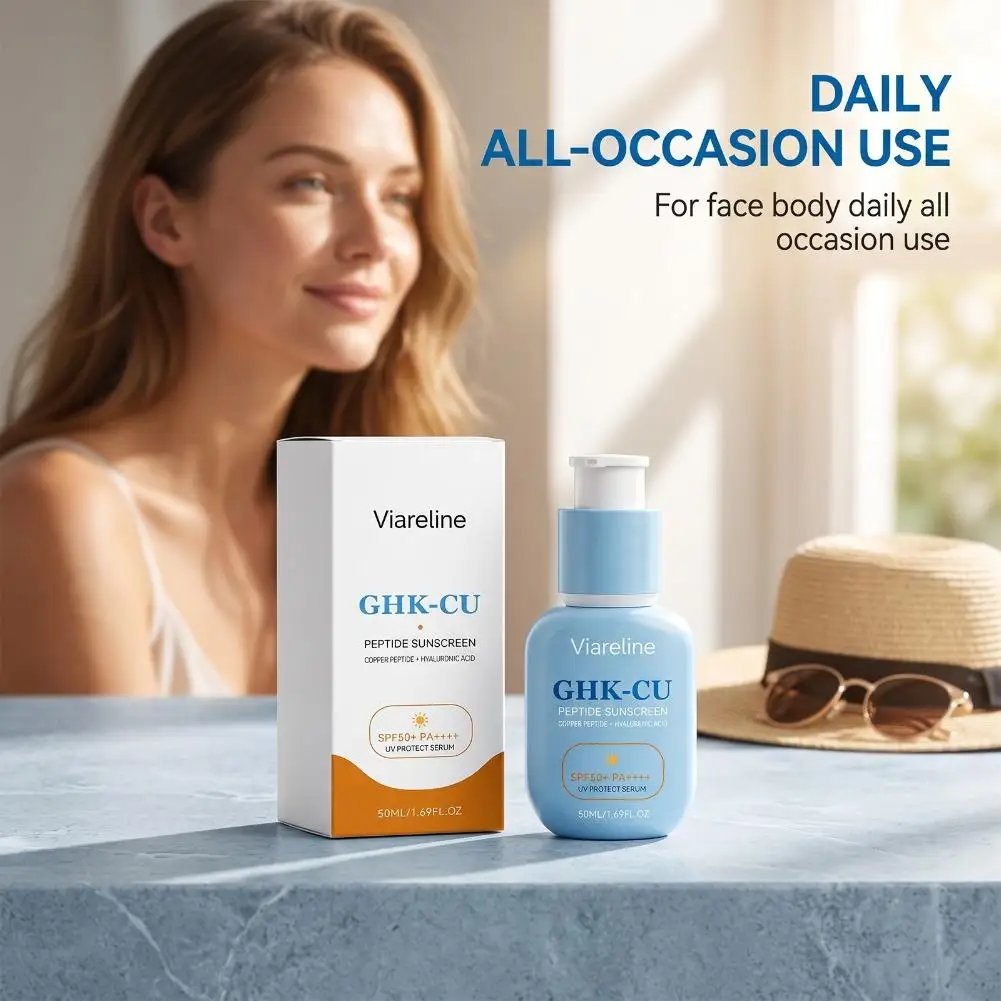50ml Copper Peptide Face Cream UV Protection Hydrating Refreshing Non-Sticky Daily Commute Skin Care All Skin Types Sunscreen