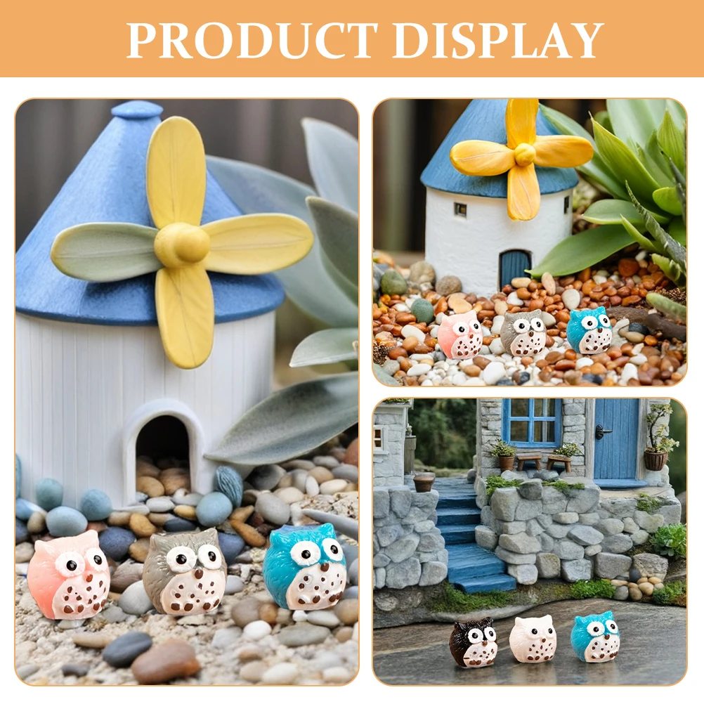 15 szt. Miniaturowe figurki sów z żywicy, unikalny design, trwałe, małe figurki zwierząt, mikro krajobraz, dekoracja bonsai, mini figurki sów