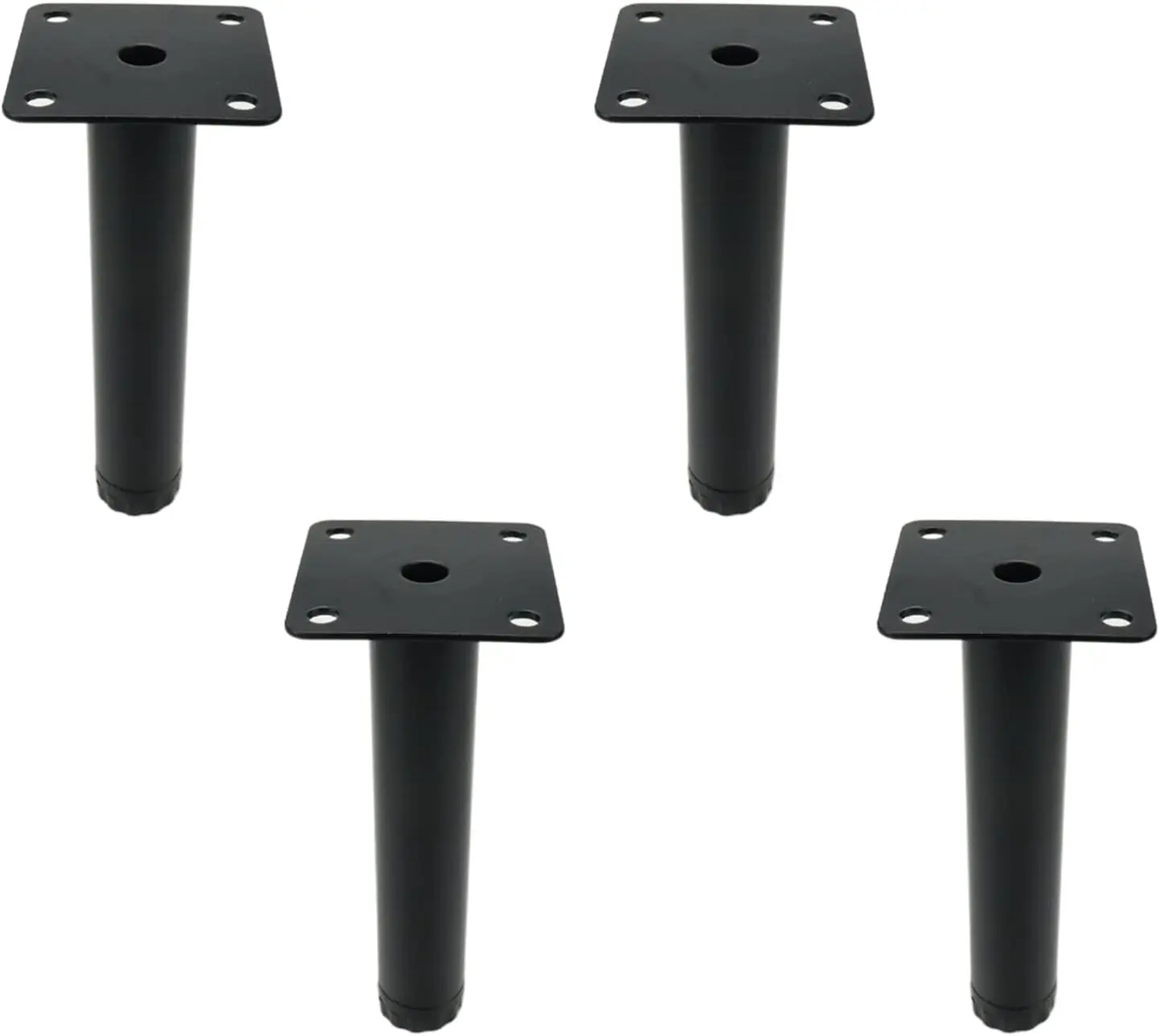 

5.5 Inch Adjustable Metal Furniture Legs, Replacement Leg for Sofa Couch Chair Ottoman Cabinet- Black (Pack of 4)