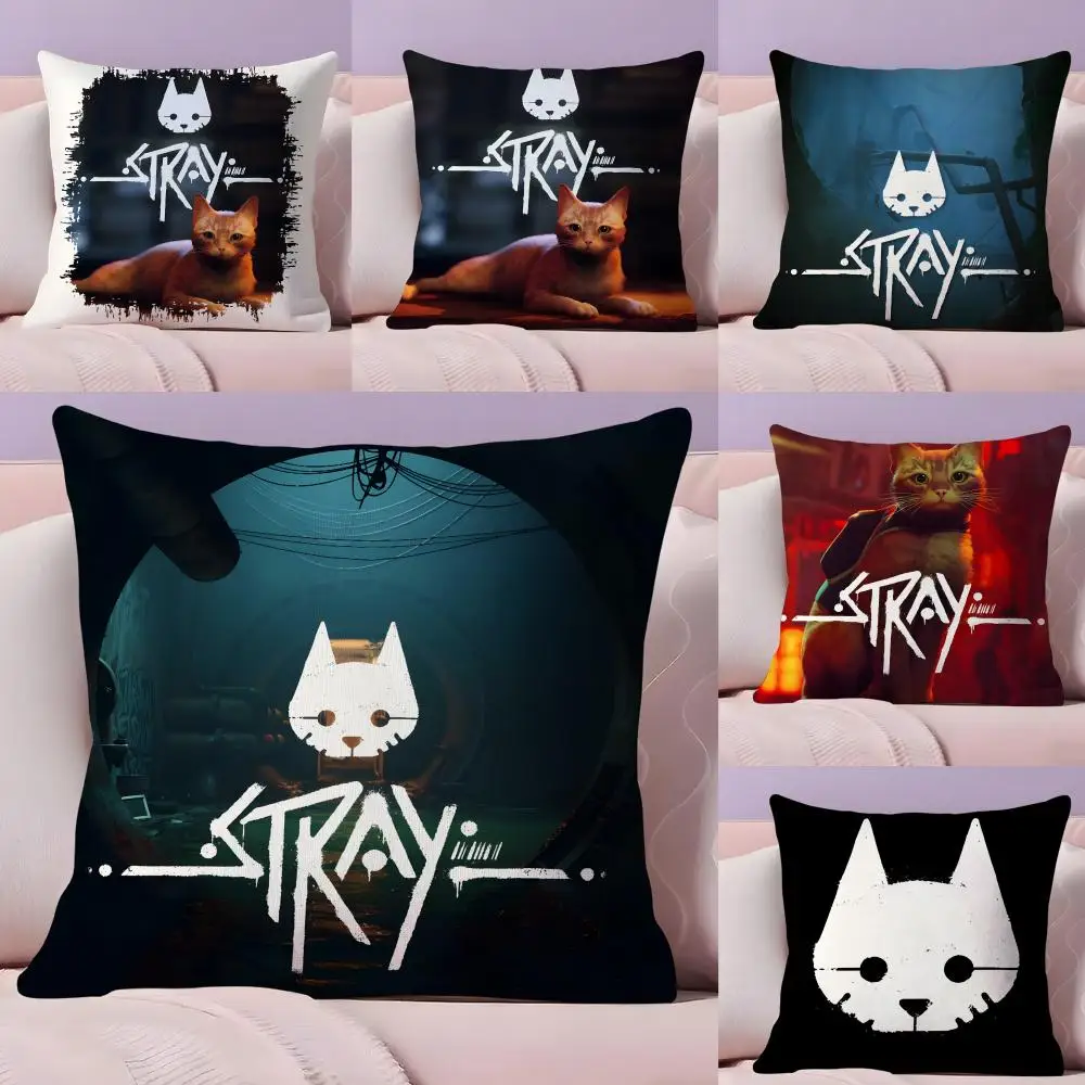 S-Stray Moive Fashion Pillow Case Pillow Case Plush Fabric Soft Double Sided Print Home Sofa High Quality Cushion