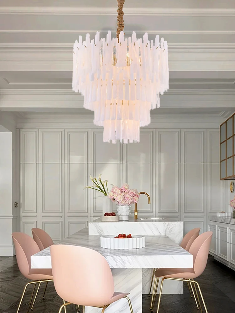 White Cloud Glass Pendant Lights LED Cottage European Classical Hanging Lamp for Ceiling Design Home Decor for Lustre Restaurant