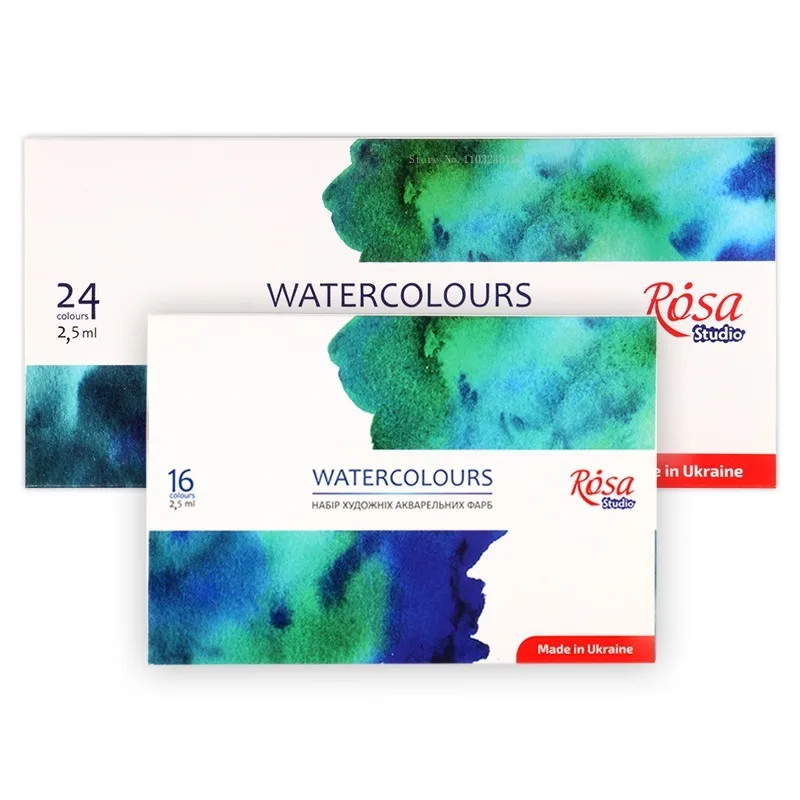 Imagem -06 - Conjunto de Pintura Aquarela Monocromática para Estudantes Pintura para Criação Bloco Completo Noite Branca Arte Graduada Ucrânia 16 ou 24 Cores