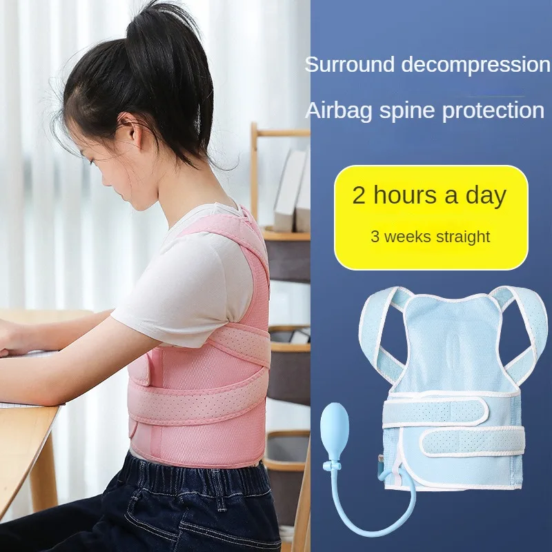 

1 Pc Newest Inflated Humpback Girdle Scoliosis Pain Relief Back Brace Spine Shoulder Straightener Waist Support Belt Child