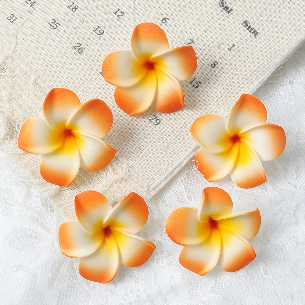 10/20 Stück 4,5 cm künstliche Blumen, hawaiianische Party-Kunstblumen für Hochzeitsdekoration, handgefertigte DIY-Bastelgeschenke, Zubehör – Detail 10