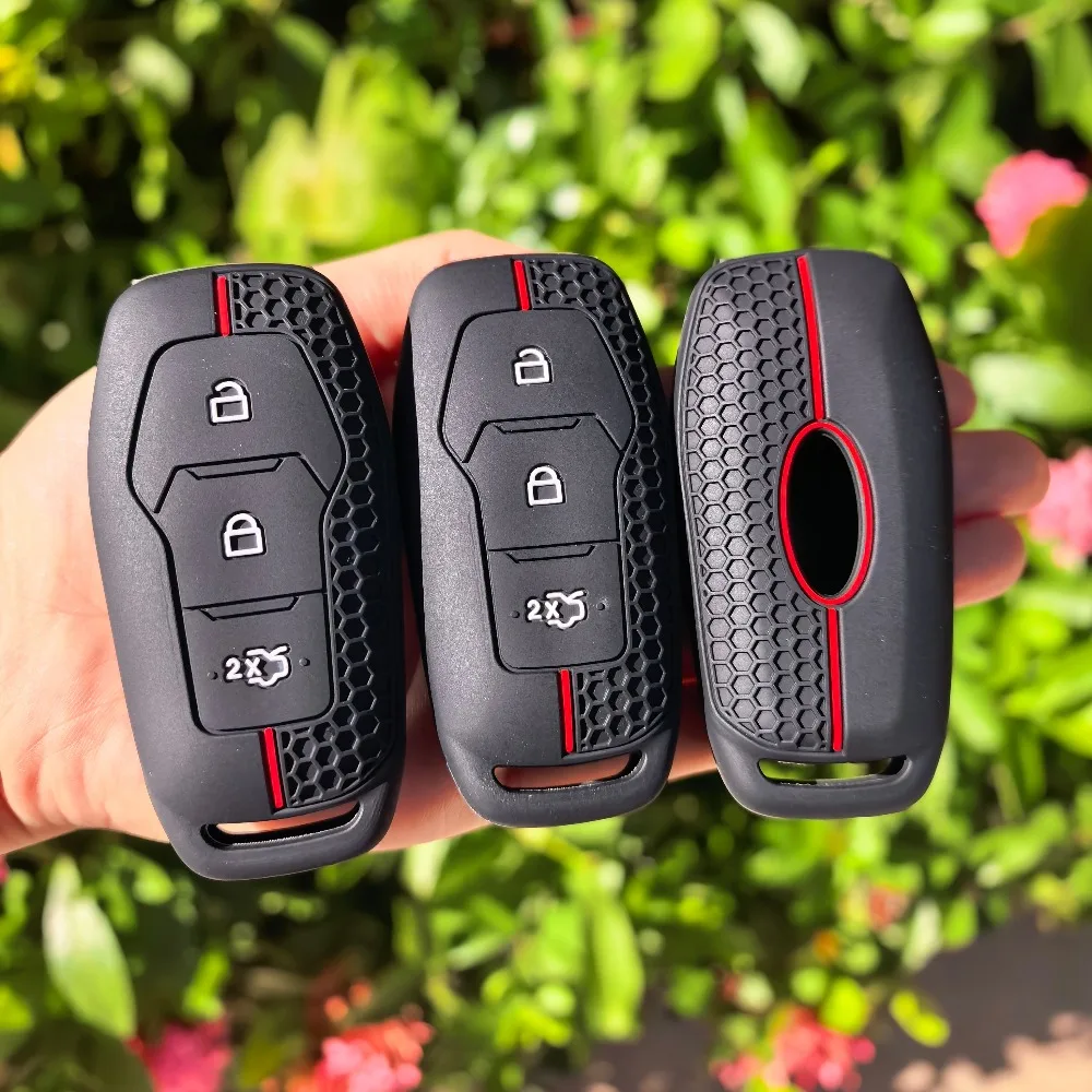 Nueva funda de silicona para llave remota de coche para Ford Figo 2017 Mondeo 5 Ecosport Puma 2020 Fiesta Mk8 Everest Ranger 3 botones
