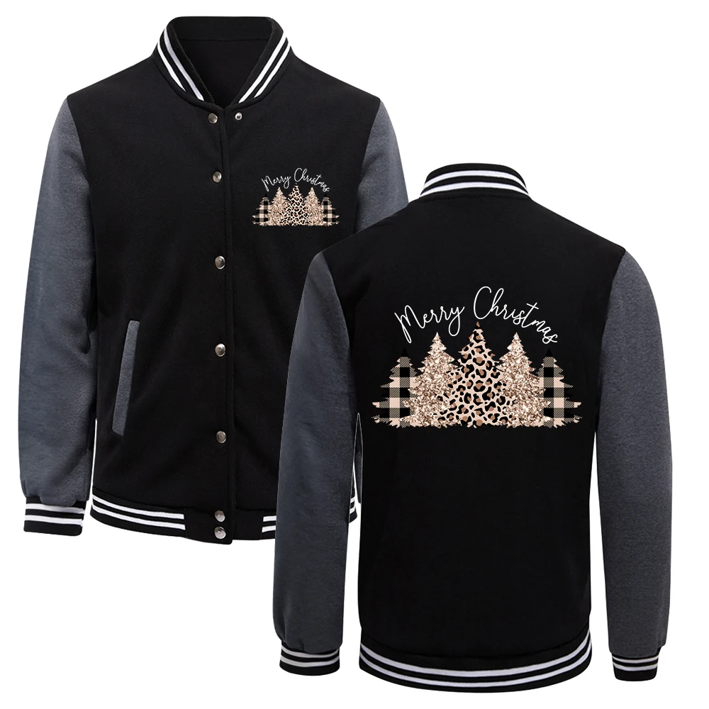 

Grid Texture Christmas Tree Pattern Streetwear Men Hip Hop Loose Clothing Casual Fleece Retro Jacket Autumn Trendy Tops For Man