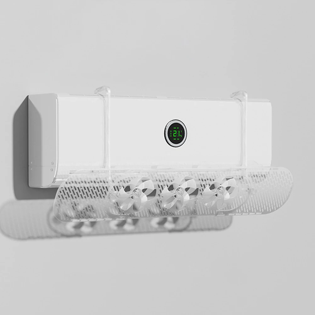 Air Conditioning Deflector with Extendable Wind Guide and Fan to Redirect Airflow and Enhance Ventilation in Rooms