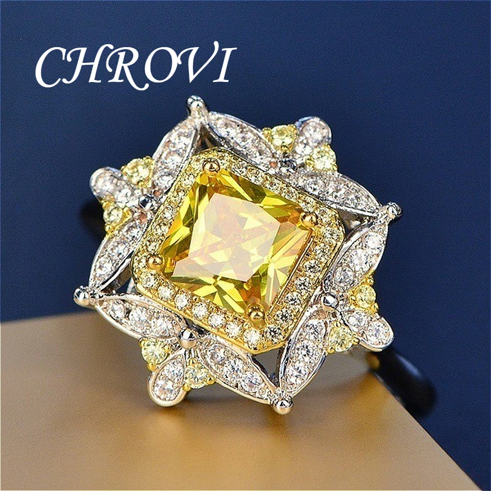Exquisite 925 sterling silver diamond princess square ring - luxurious party engagement ring - silver jewelry