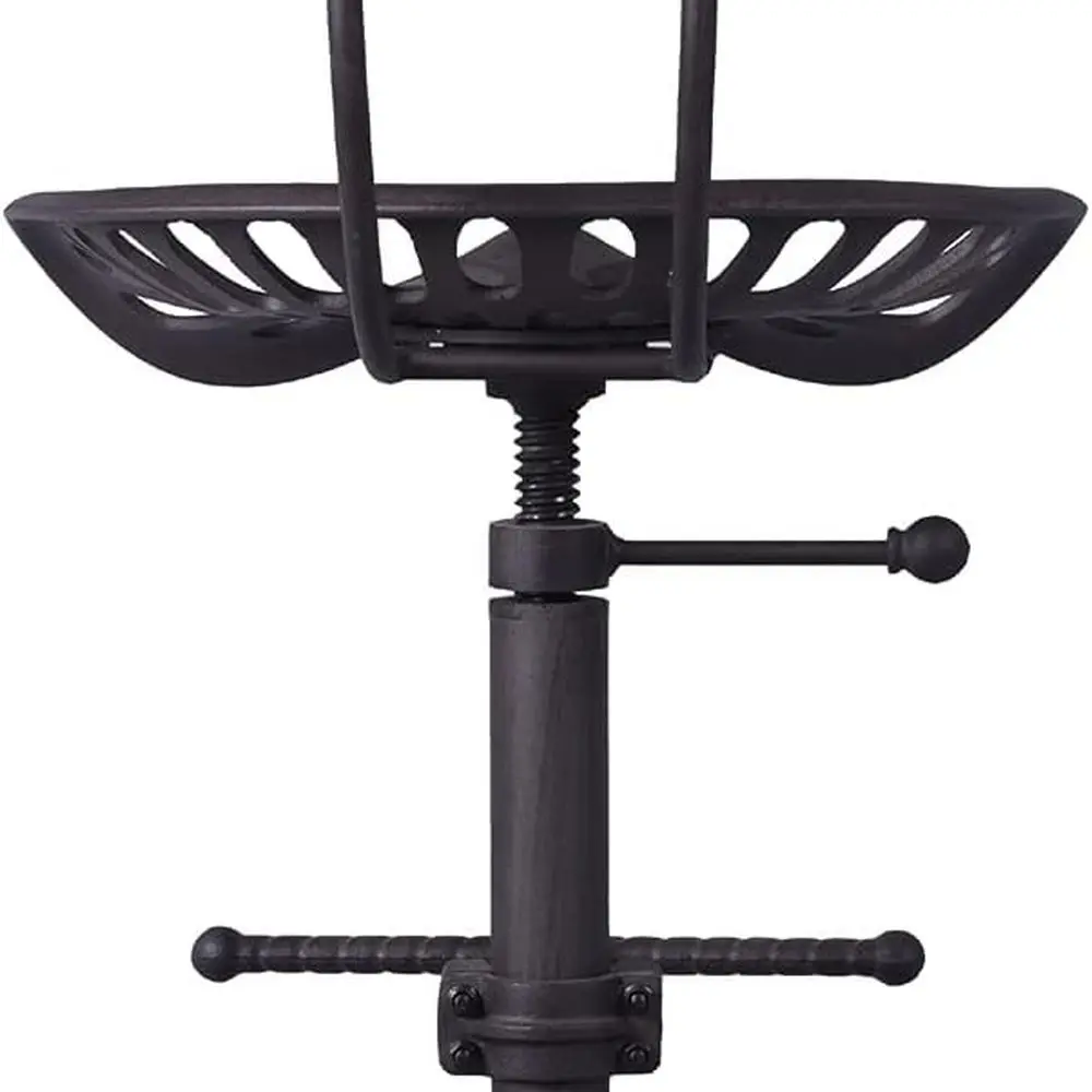 مقعد بار معدني على الطراز العتيق مع ارتفاع قابل للتعديل ومقعد جرار ريفي #5