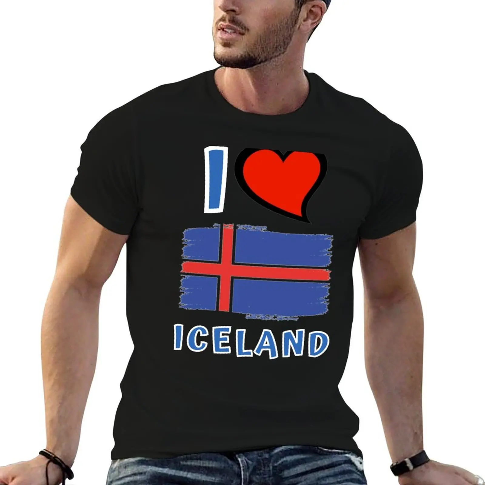 

I Heart Iceland T-Shirt t shirts for man slim fit man t shirts cotton T-Shirt