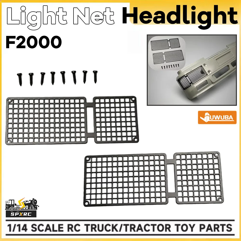F2000 1 Pair Light Net Headlight Guard Stand Simulation for 1/14 Tamiyaa RC Mann Chin Romote Control Trailer Toy Model Parts