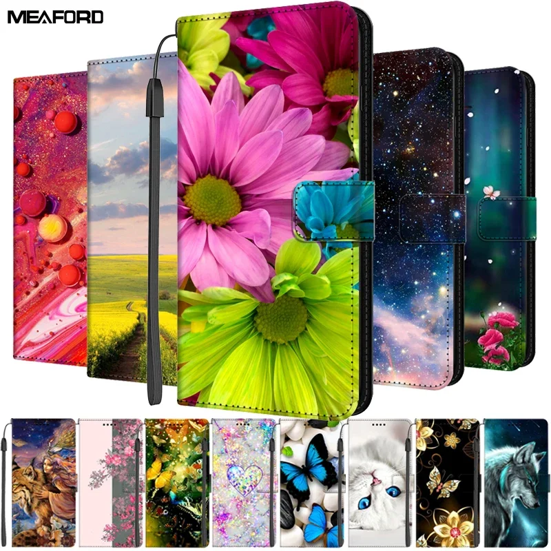 

Leather Flip Cover For Honor X6A X6C X6B Flower Wallet Stand Book Card Slot Phone Cases For Huawei X 6A 6C 6B X6 B A X Protector