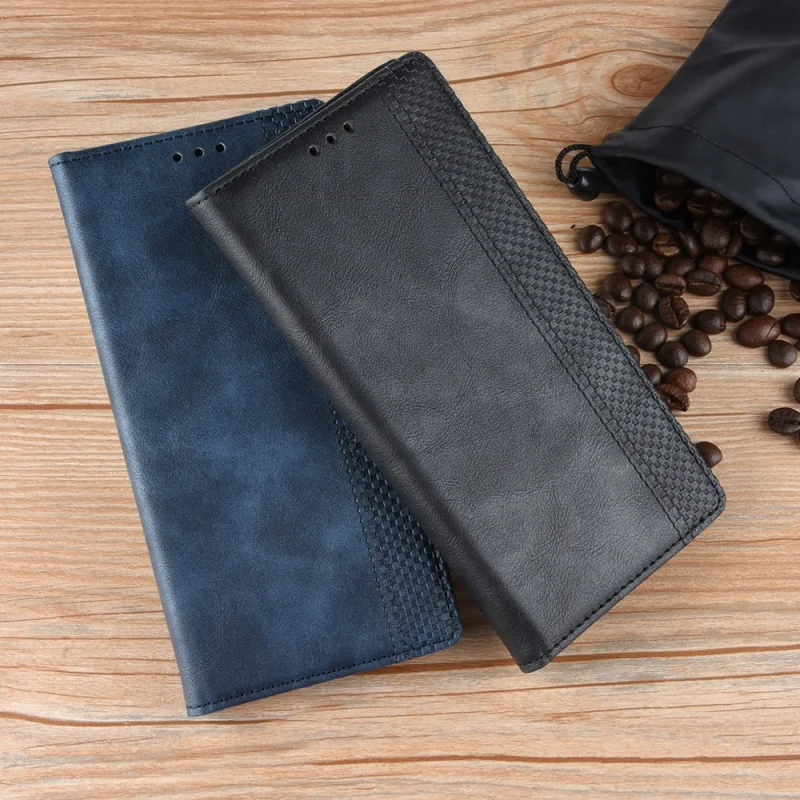 

Premium Retro Leather Magnetic Flip Wallet Case with Card Slots & Kickstand for KYOCERA TORQUE G07 5G Shockproof