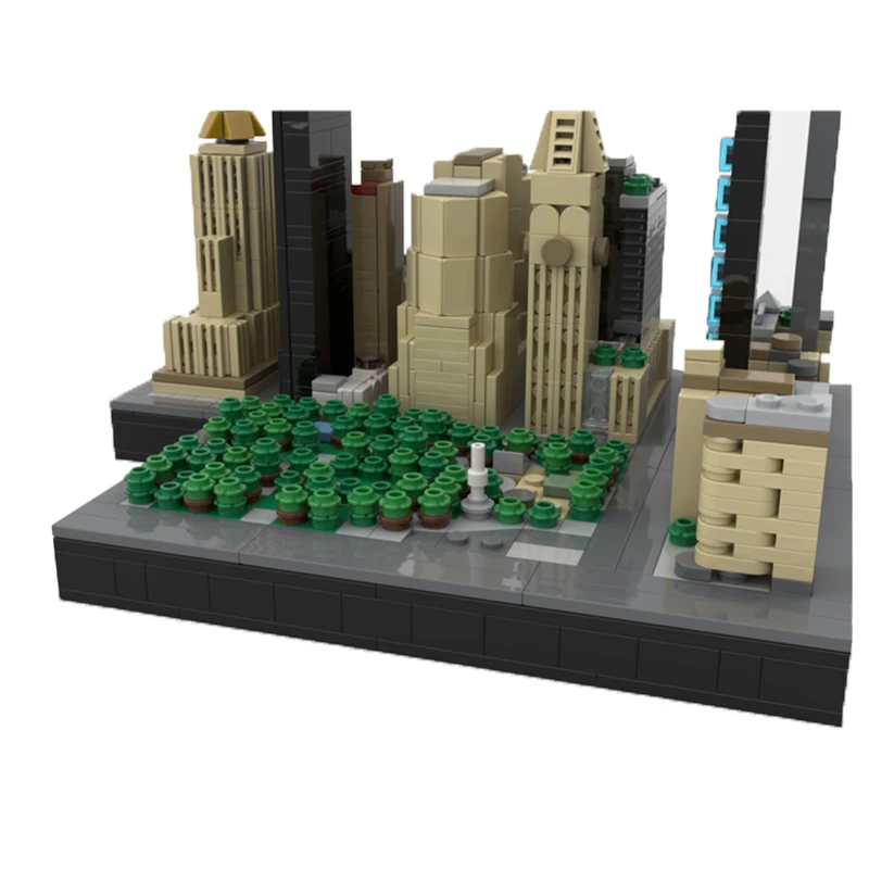 MOC Moderne Stedelijke Architectuur Madison Square Park Bouwstenen Assemblage Mini Model Bricks Display Creatieve Kinderen Speelgoed Geschenken