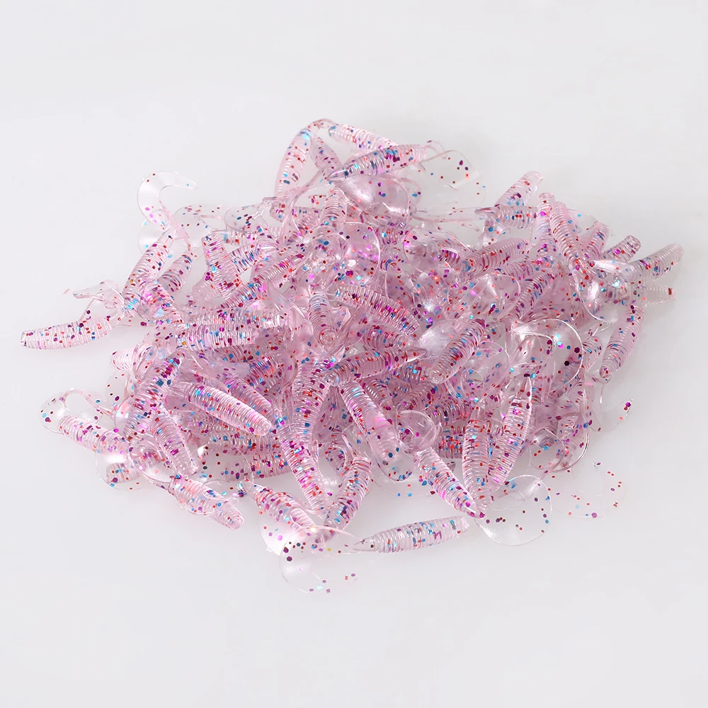 100pcs Fishing Lures 4cm 0.4g Artificial Wobblers Silicone Bait Grub Worm Lure Pike Bass Soft Lures Carp Fishing Accessories image 4