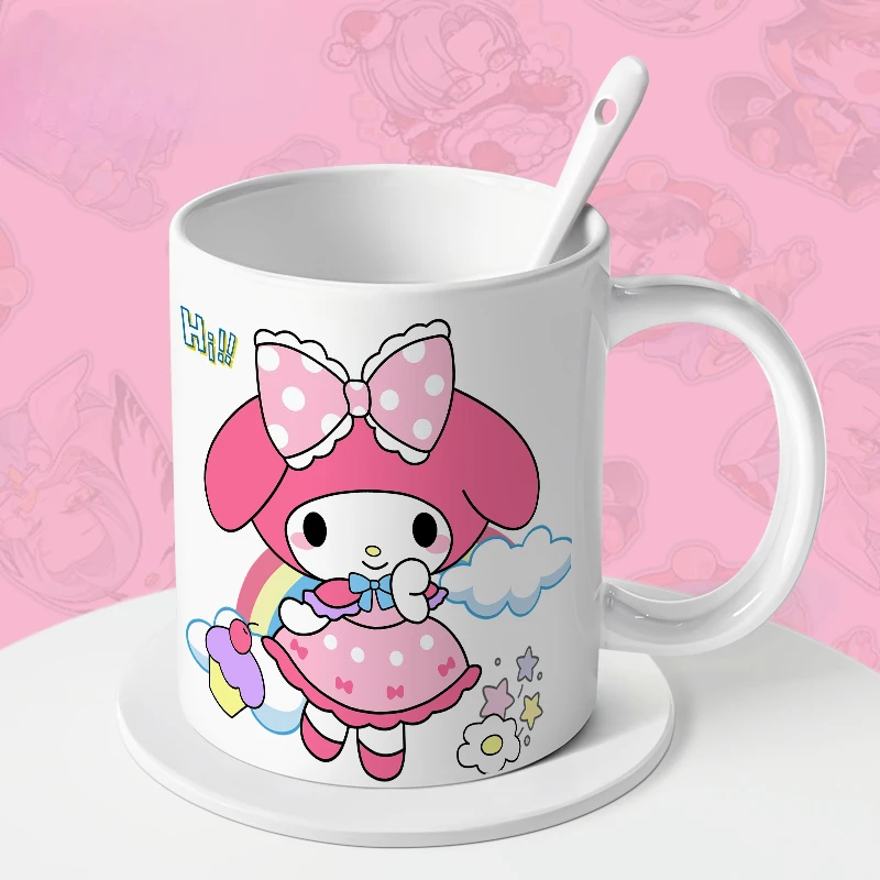 

Kawaii My Melody Sanrio Cute Ceramic Mugs Student Milk Drinking Cup Children Christmas Birthday Present for Girls