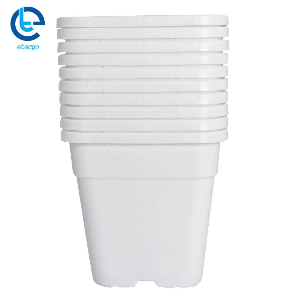 

Square Garden Plant Pots Plastic Flower Pots 3 Gallon Nursery Pots 10 Pack