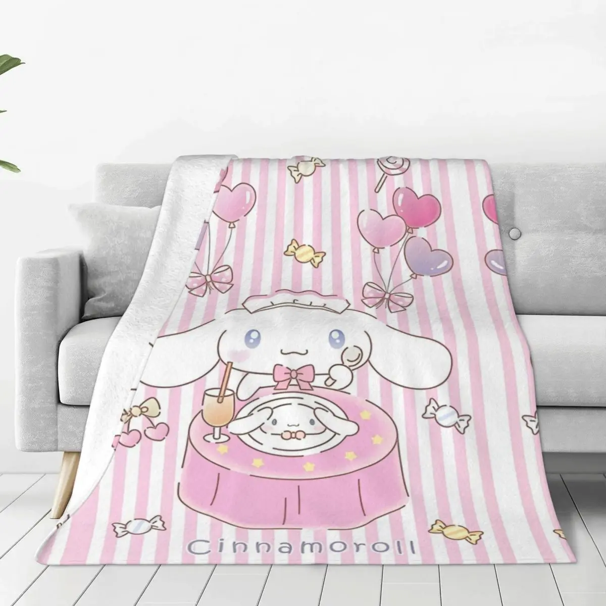 Super Warm Blankets Decorative Sanrio Cinnamoroll (1)-bayingimg Bedding Throws Flannel Bedspread For BedroomFunny Sofa Bed Cover