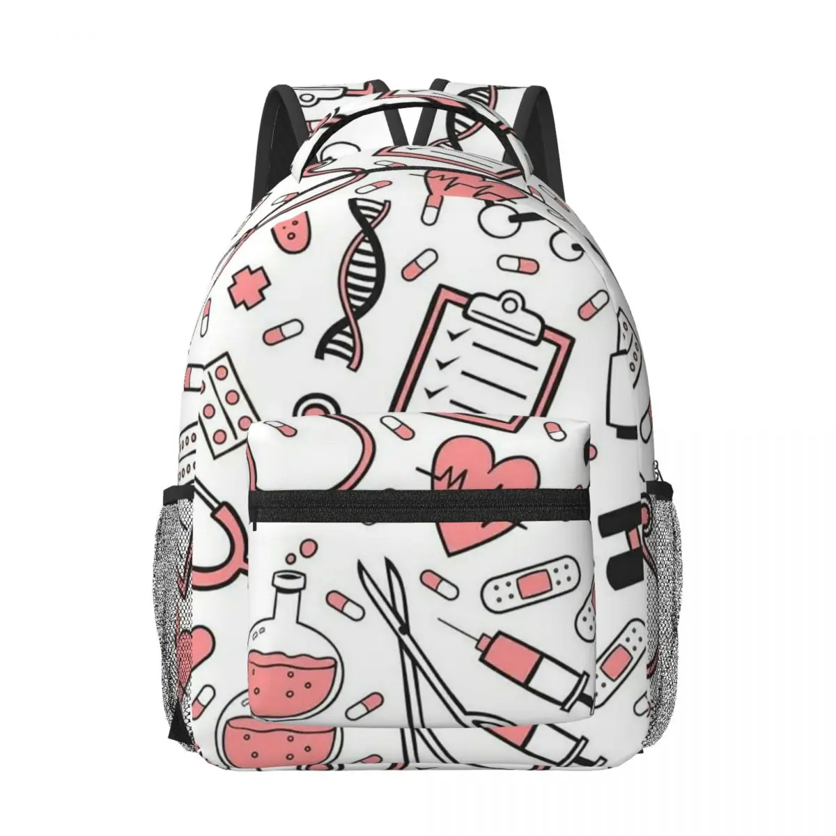 Enfermera En Apuros Doctor Nurse Medical Woman Backpacks Boys Girls Bookbag School Bags Portability Travel Rucksack Shoulder Bag