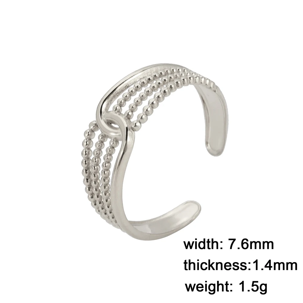 Kkjoy Mode Edelstahl Gold Farbe mehr schicht ige Retro Perlenkette Ringe für Frauen Anpassung Fingers chmuck Großhandel – Detail 10