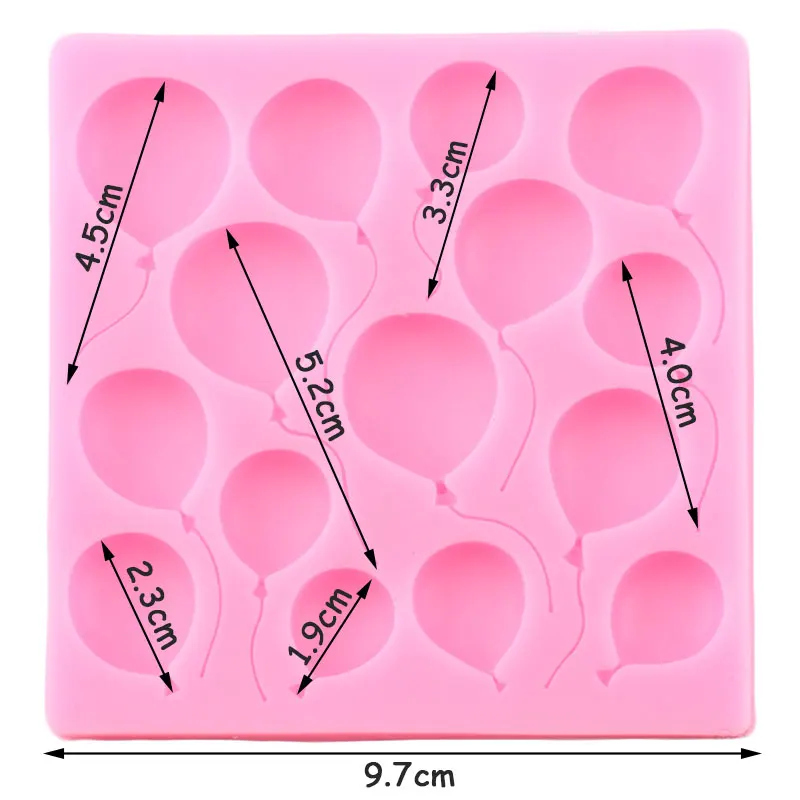Balloons Silicone Mold Baby Birthday Cake Border Molds Cupcake Topper Fondant Cake Decorating Tools Chocolate Candy Resin Moulds