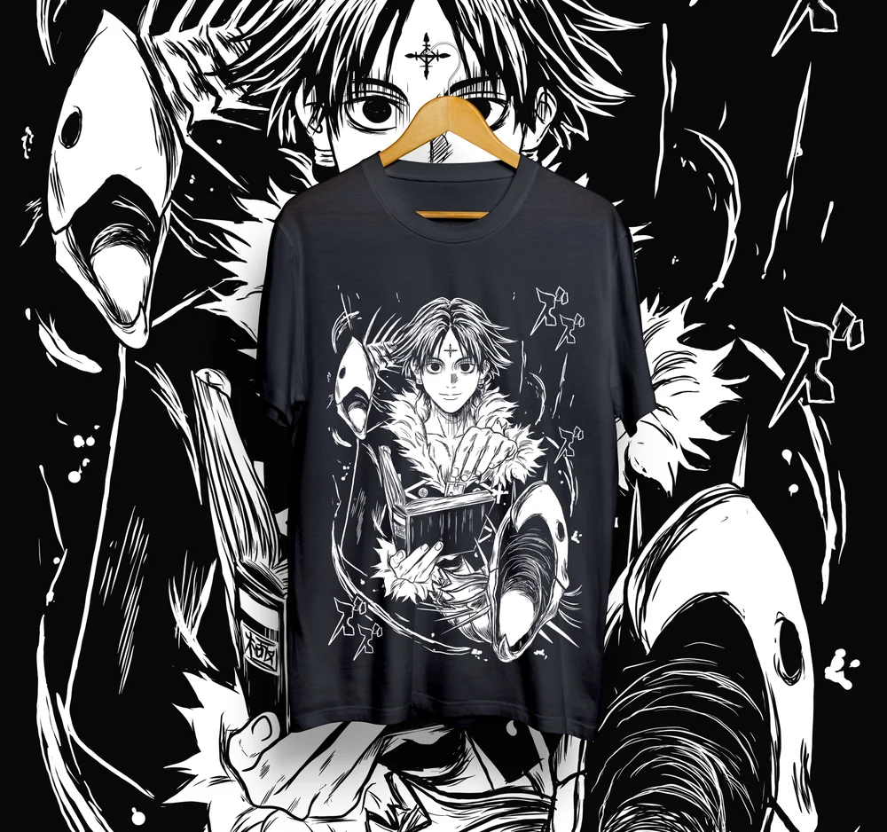 Chrollo Book Hunter X Hunter T-Shirt Manga HXH Kawaii Anime Shirt All Size