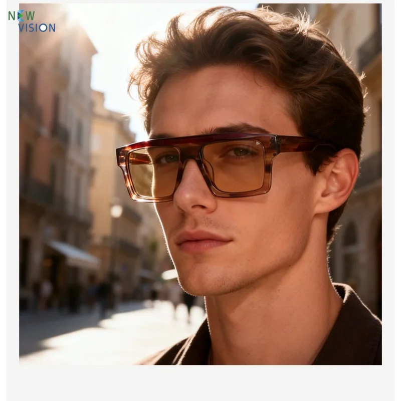 

Fashionable Square Men's Sunglasses New Summer Sunscreen Retro High-end Acetate Glasses Outdoor Men's Sports Driving Sun Glasses