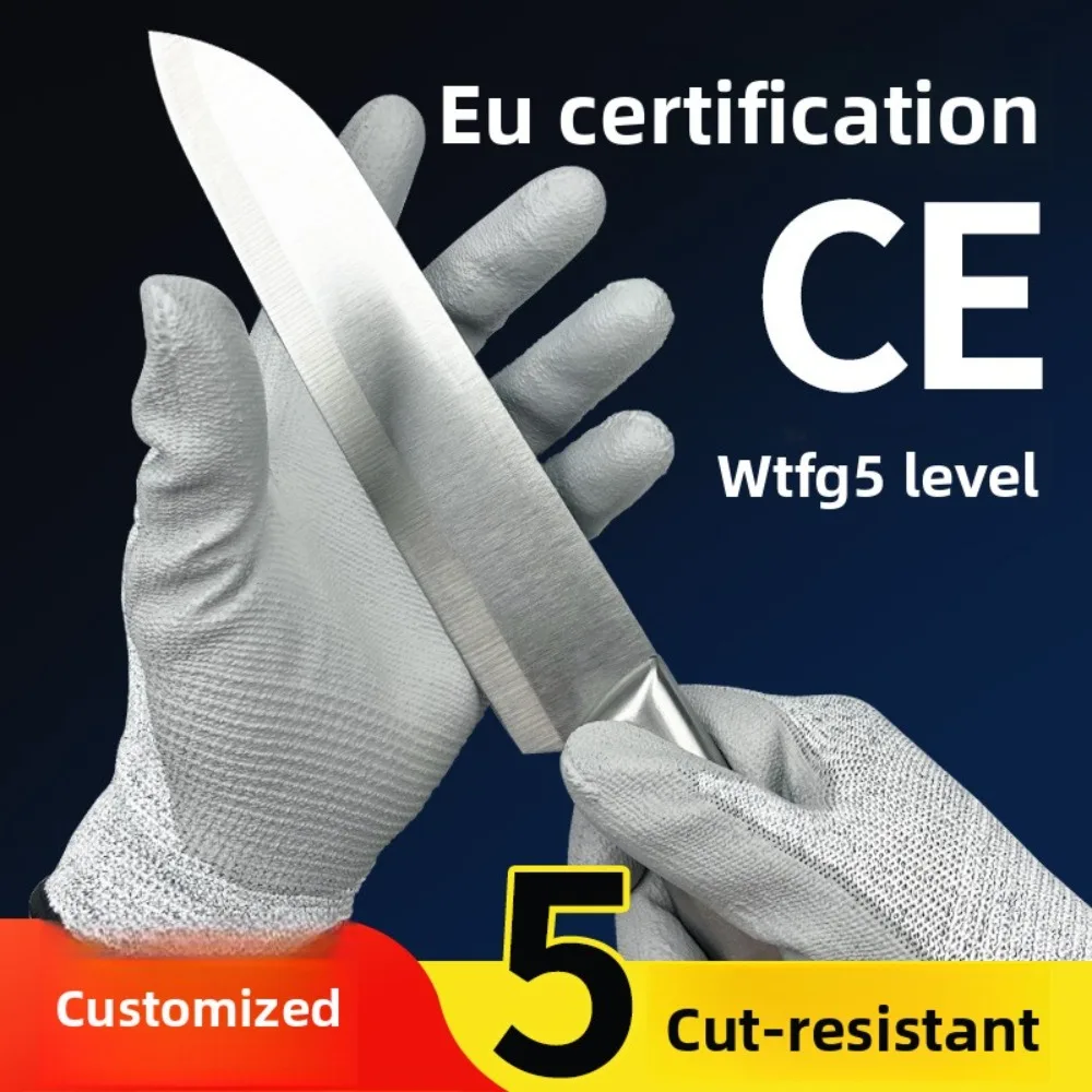 Level 5 Cut - Resistant Gloves with CE Certification - HPPE, Kevlar - Reinforced for Glass Handling and Anti - Knife Cutting