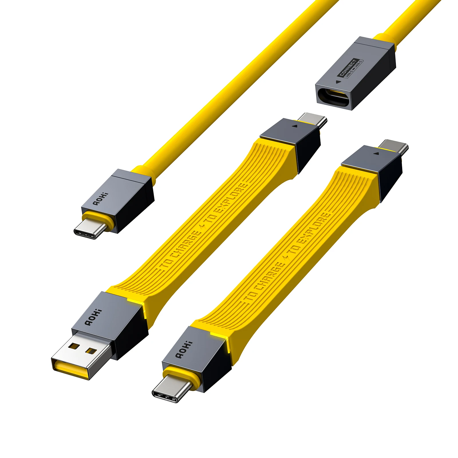 

AOHI The Future 4-In-1 Splicable USB4 PD 3.1 Racing Cable Set (40Gbps/ 240W/ 8K)