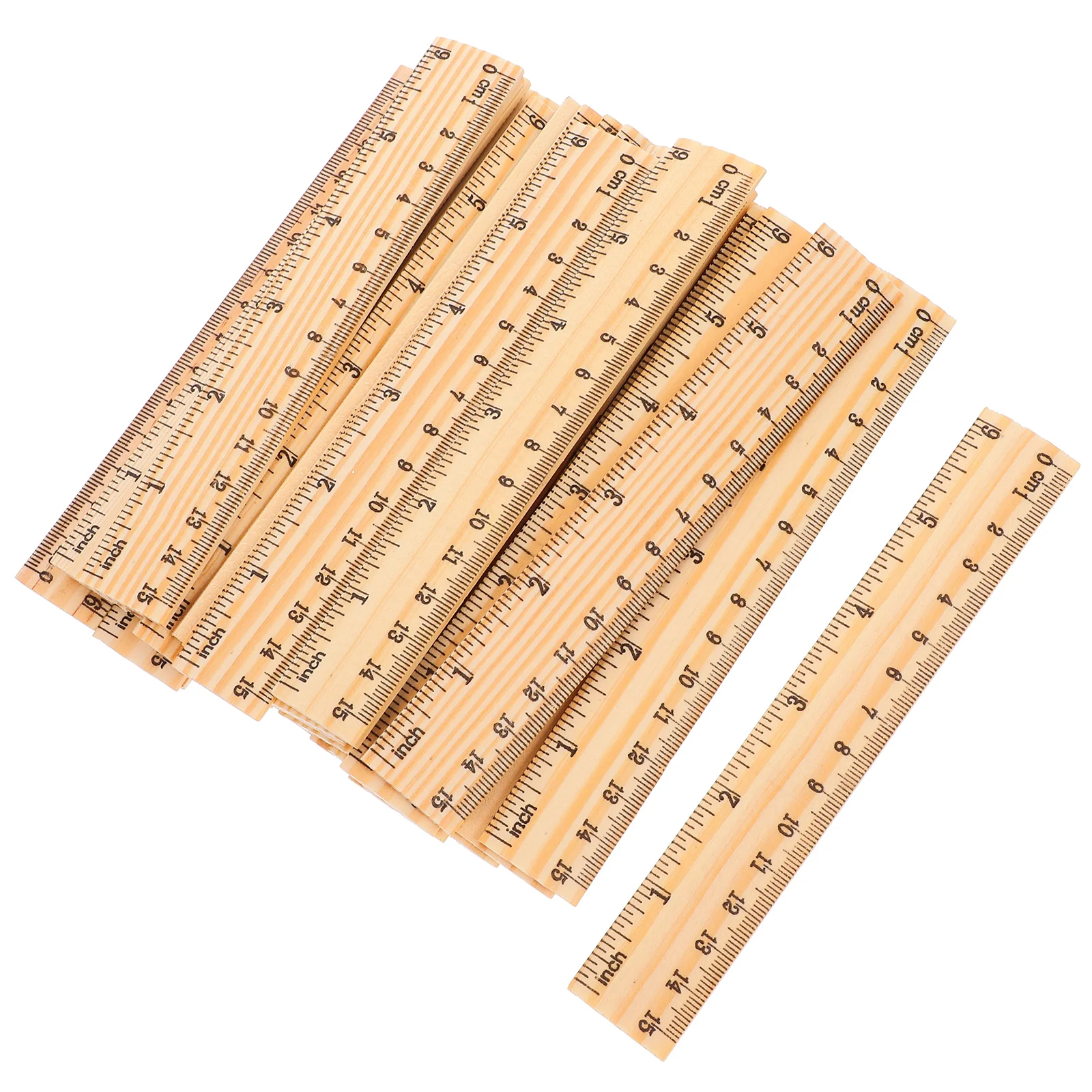 

30 Pcs Art Ruler Wooden Teaching Aids Woodworking Measuring Tools Single Sided for Sewing