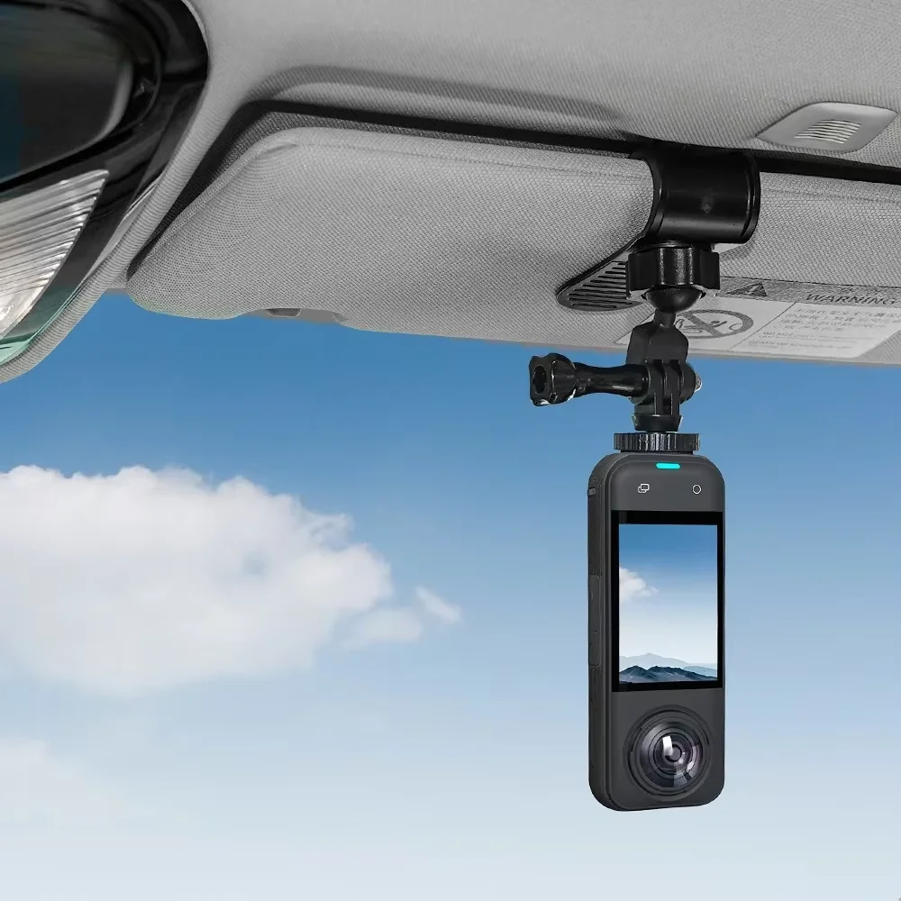 Sun Visor Camera Mount, Universal Car Clip for DJI Pocket, Insta360 X5 Ace Pro 2, GoPro Hero, Action 5 Pro Phone Holder