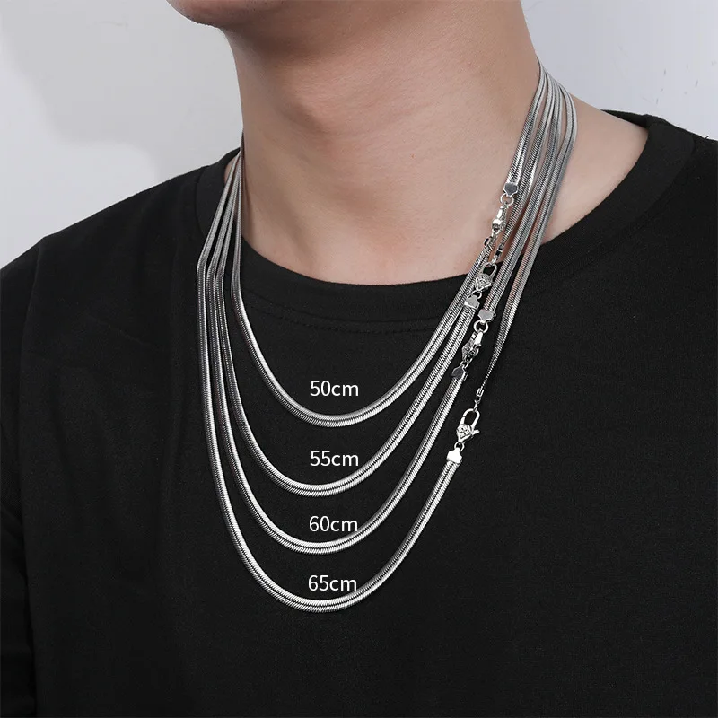 4.6mm thick s925 silver retro snake bone chain necklace necklace chain