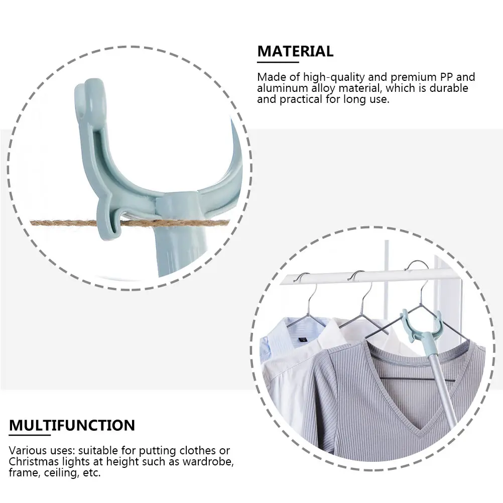 

Retractable Pole Lightweight 5Kg Sturdy Home Laundry Hanging Rod Balcony Wardrobe Ceiling Drying Fork Household Supplies