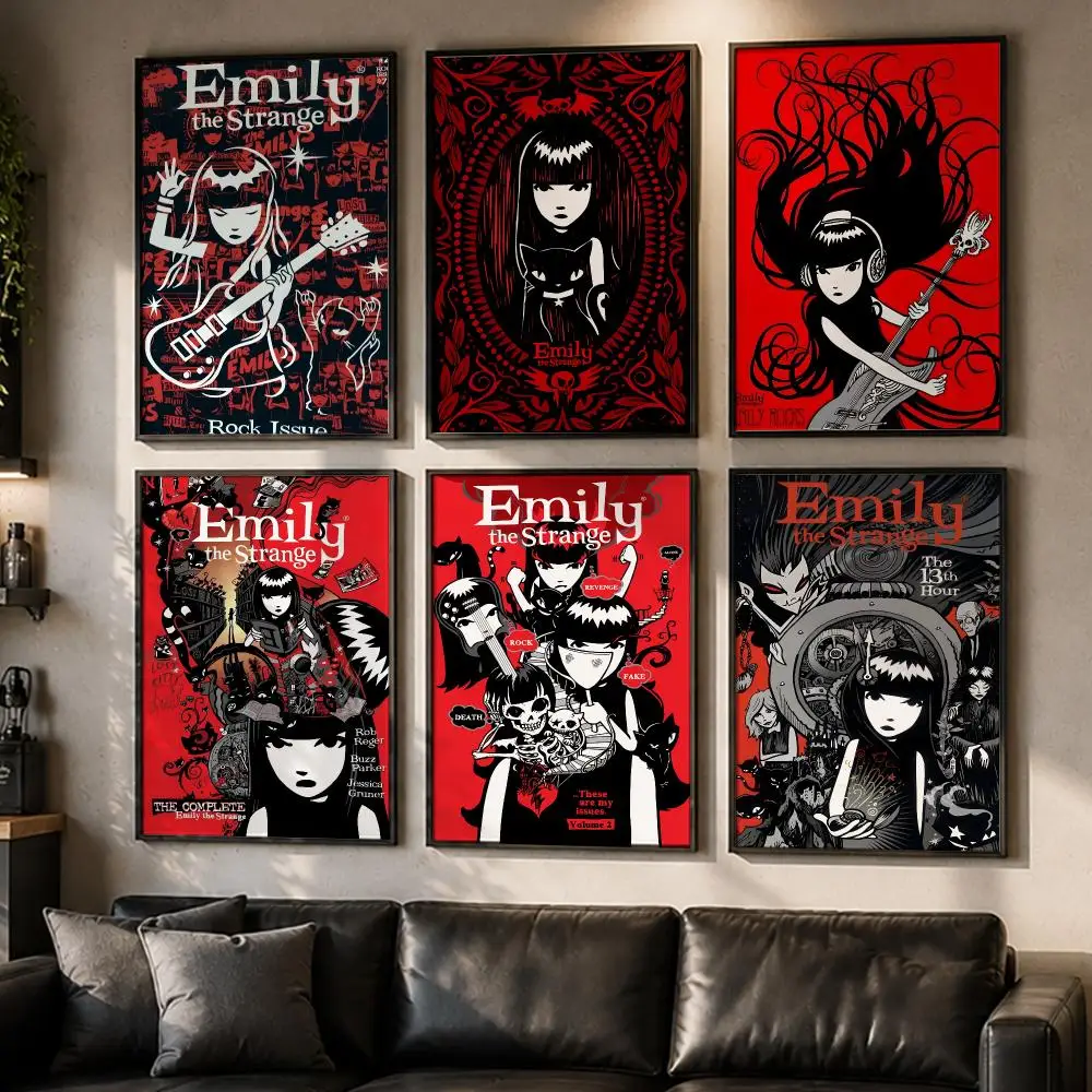 Bold Comic Emily the Strange Comic book Poster No Glue Residue Self-Adhesive Art Poster Wall Decor for Bedroom Living Room
