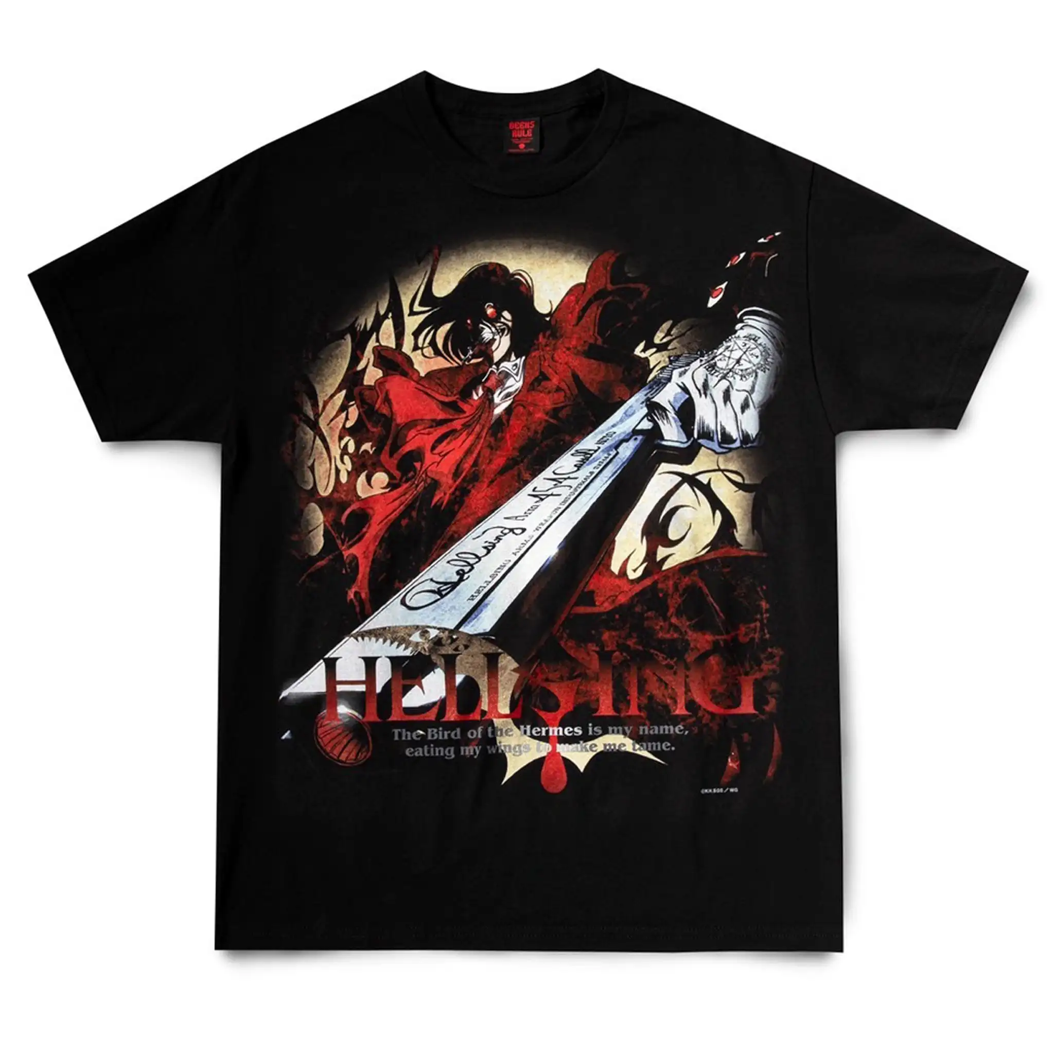 Ropa clásica de dibujos animados de Anime, ropa de calle, camiseta con estampado de OVA de HELLSING, Manga de Anime japonés, manga corta de gran tamaño