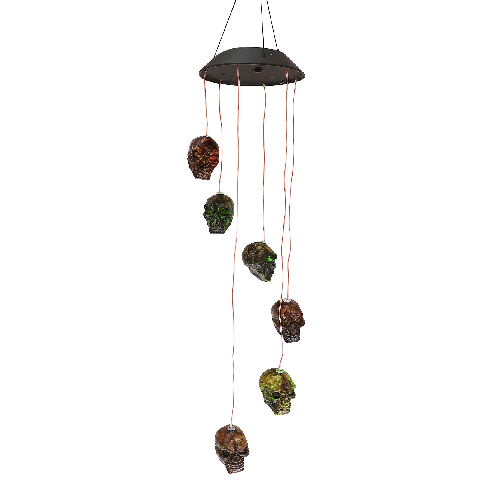 

Skull Wind Chimes Solar Powered LED Light Halloween Decor Hanging Ornaments Gifts Family Decorations