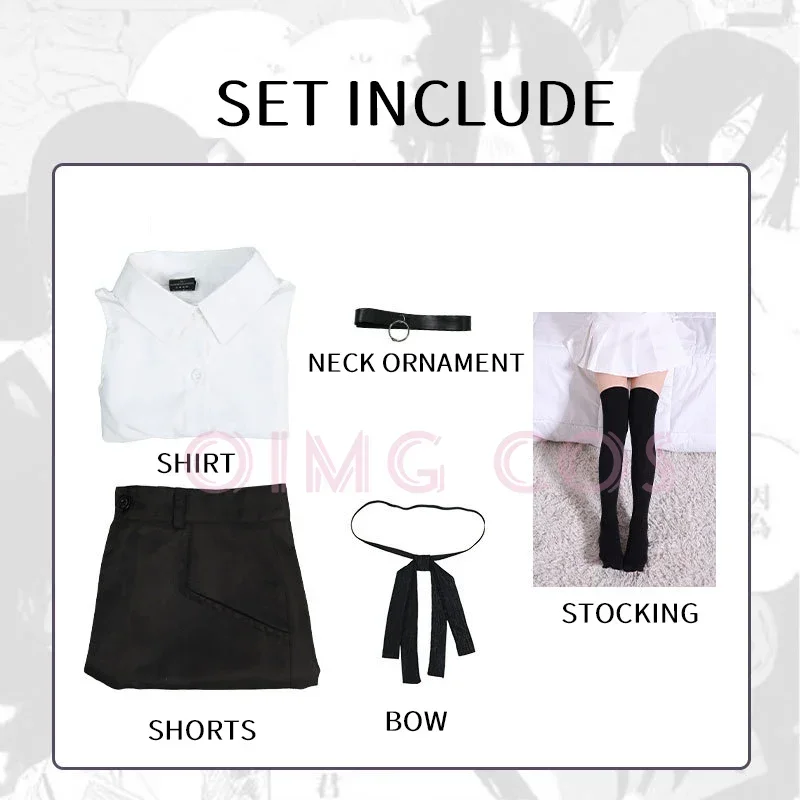 Reze Cosplay Costume motosega uomo abiti blu vestito camicia cravatta collo corto anello donna Anime uniforme Halloween