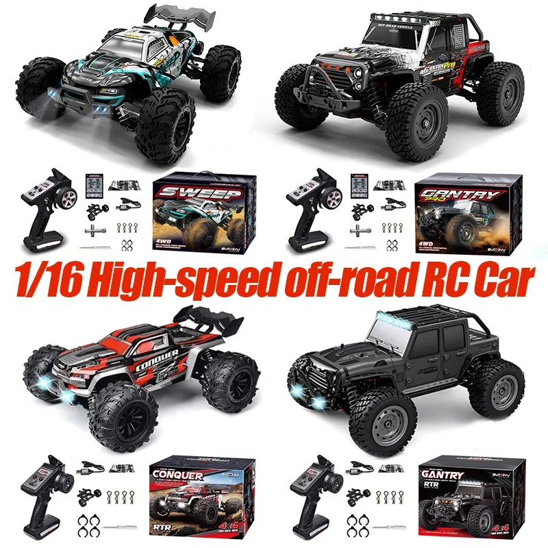 سيارات احترافية تعمل بالتحكم عن بعد 1:16 بقدرة 70 كم/ساعة أو 50 كم/ساعة 4WD RC مع شاحنة LED عالية السرعة Drift Monster 4x4 للأطفال مقابل Wltoys #2