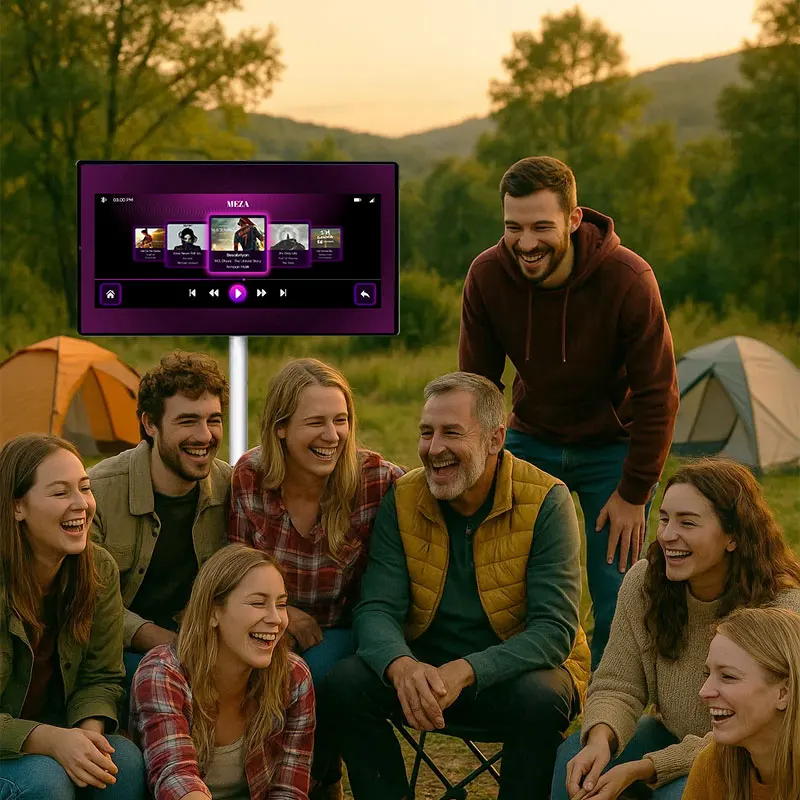 

21.5 Inch Portable Smart TV Monitor White Cabinet HDTV Android Display Touch Screen for Live Streaming YouTube Home Use