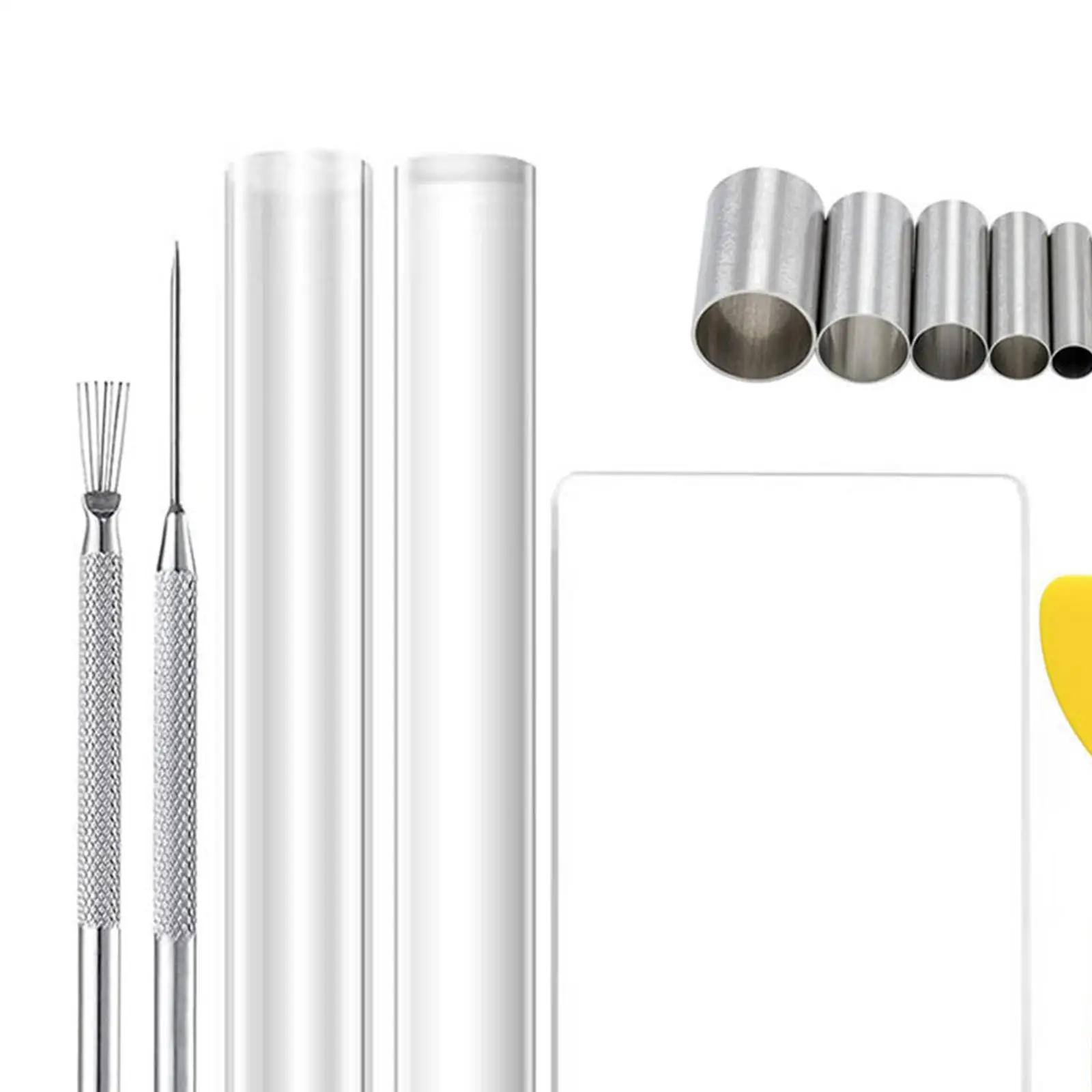 13Pcs Polymer Clay Cutter Tools Rolling Pin Stainless Steel Round Circle Shape Cutter Acrylic Clay Roller for Shaping Crafting
