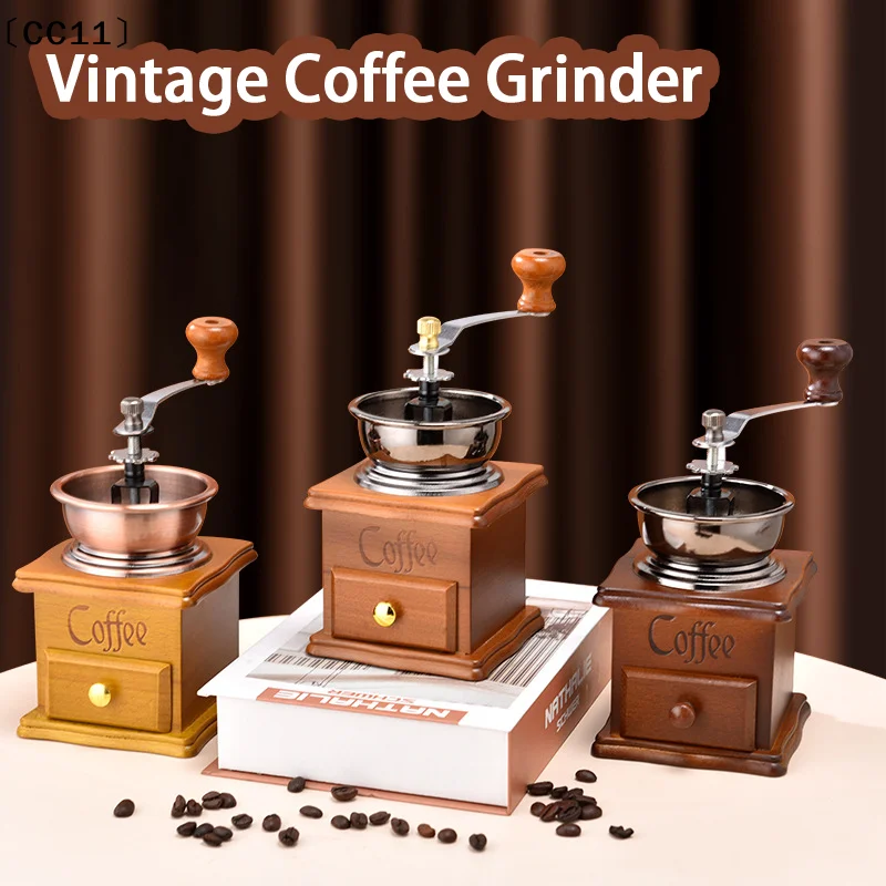 Manual Coffee Grinder - Classic Italian Style Hand Crank Mill With Adjustable Portable Multipurpose Bean Grinding Machine〔CC11〕