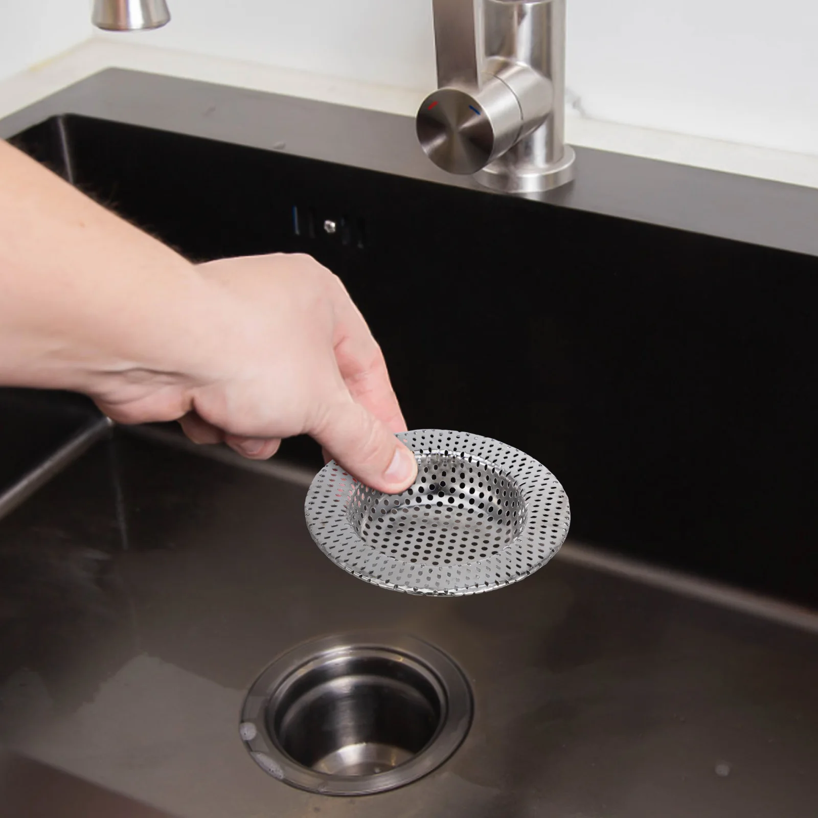 

2 шт. сетчатые сливные фильтры из нержавеющей стали с широкими ячейками для кухни и ванной, легко улавливающие пищевые отходы и волосы, предотвращают засорение